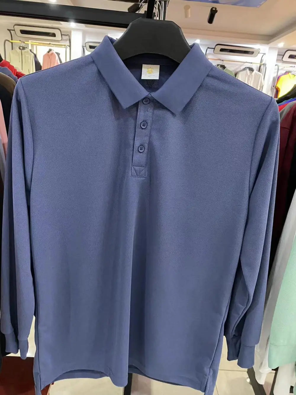 Plain Long Sleeve Polo Shirt Men Women Solid 3 Buttons Lapel T Shirts Autumn Winter Golf Polos Regular Mens Tops Clothing Custom