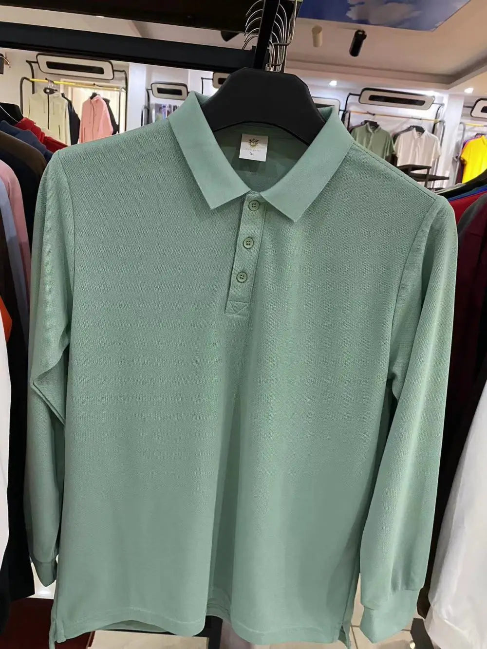 Plain Long Sleeve Polo Shirt Men Women Solid 3 Buttons Lapel T Shirts Autumn Winter Golf Polos Regular Mens Tops Clothing Custom