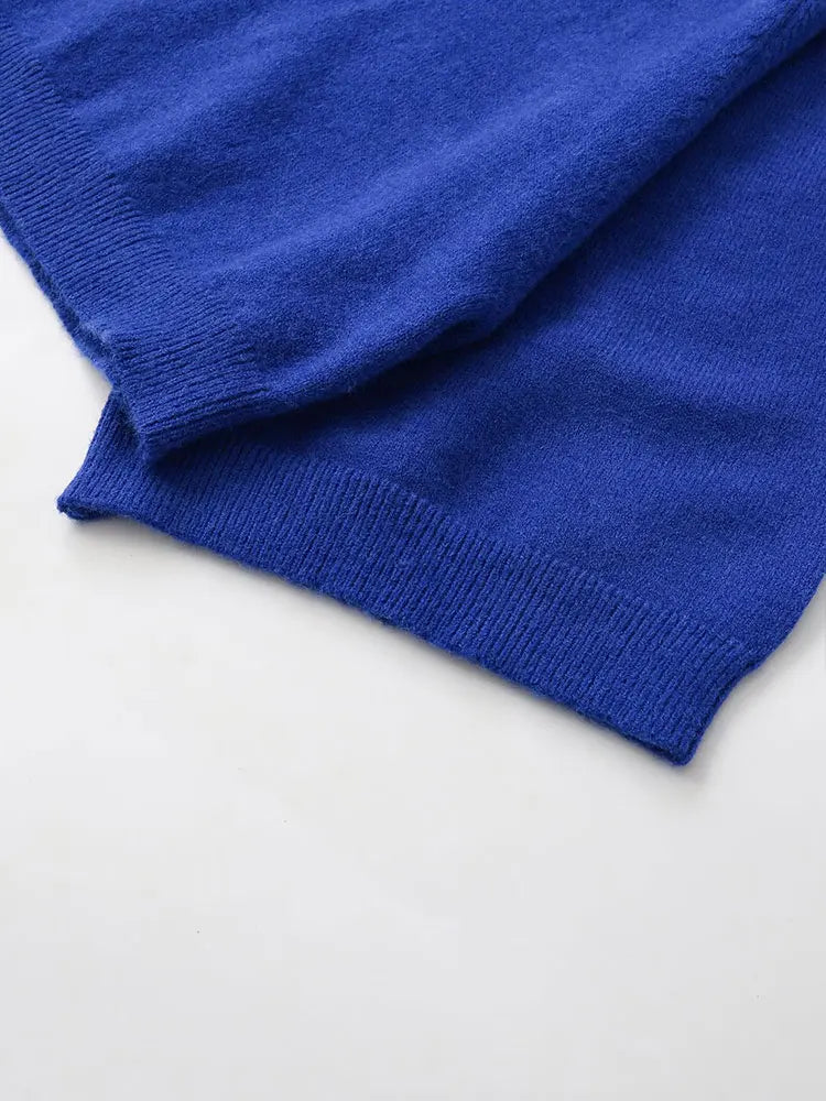 NLZGMSJ Casual Knitted Women Loose Sweater Autumn Long Sleeve Half High Collar Oversize Pullovers Female Warm Sweater Y2K