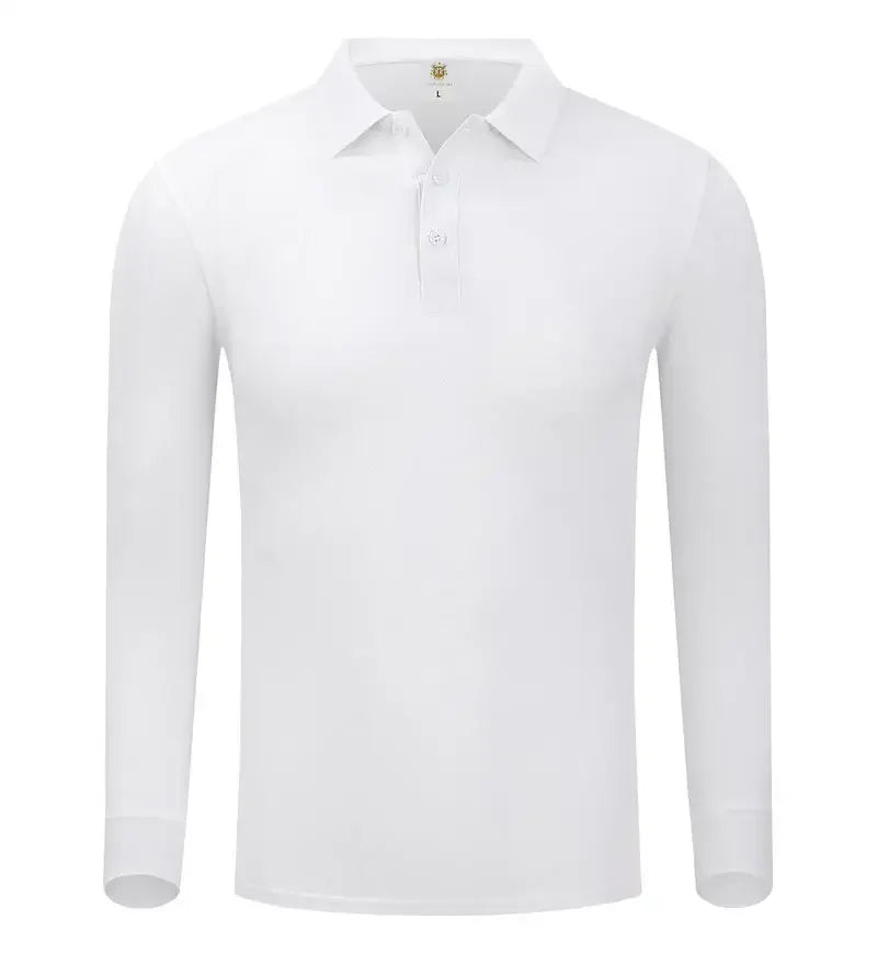 Plain Long Sleeve Polo Shirt Men Women Solid 3 Buttons Lapel T Shirts Autumn Winter Golf Polos Regular Mens Tops Clothing Custom
