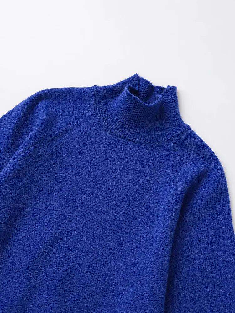 NLZGMSJ Casual Knitted Women Loose Sweater Autumn Long Sleeve Half High Collar Oversize Pullovers Female Warm Sweater Y2K