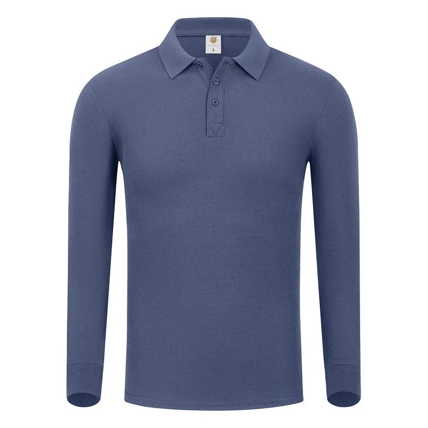 Plain Long Sleeve Polo Shirt Men Women Solid 3 Buttons Lapel T Shirts Autumn Winter Golf Polos Regular Mens Tops Clothing Custom