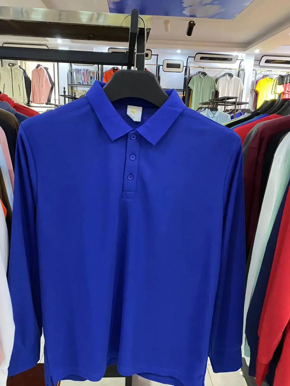 Plain Long Sleeve Polo Shirt Men Women Solid 3 Buttons Lapel T Shirts Autumn Winter Golf Polos Regular Mens Tops Clothing Custom