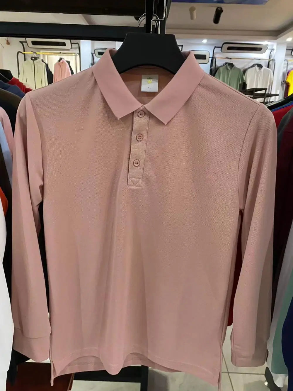 Plain Long Sleeve Polo Shirt Men Women Solid 3 Buttons Lapel T Shirts Autumn Winter Golf Polos Regular Mens Tops Clothing Custom