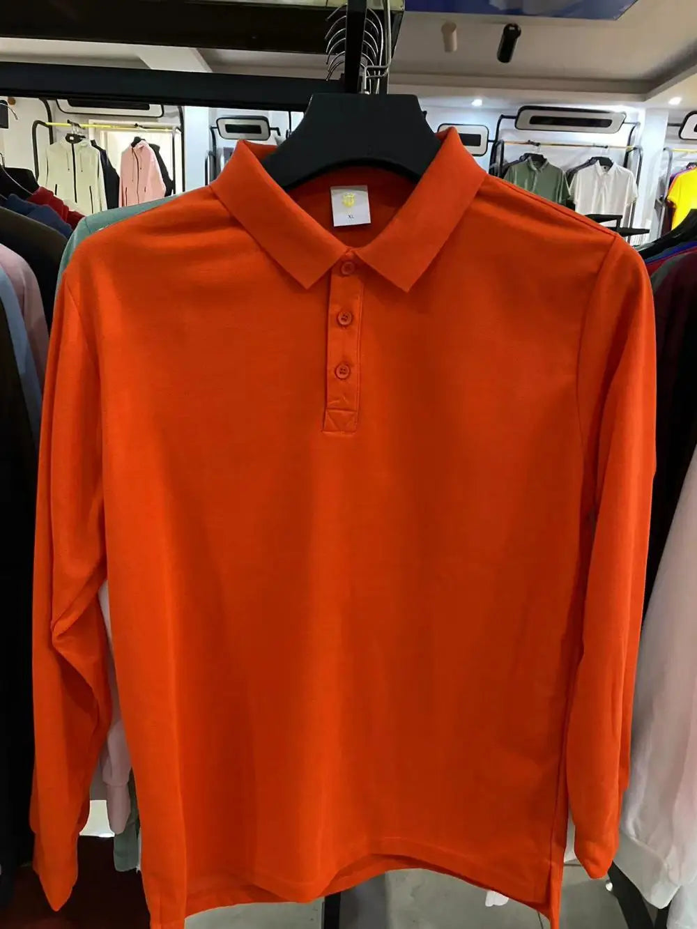 Plain Long Sleeve Polo Shirt Men Women Solid 3 Buttons Lapel T Shirts Autumn Winter Golf Polos Regular Mens Tops Clothing Custom