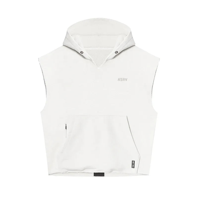 Sleeveless Sport Jacket Mens Hoodies Running Gym Fitness Sportswear Training Exercise Shirt Bodybuilding Workout Hooded Jackets