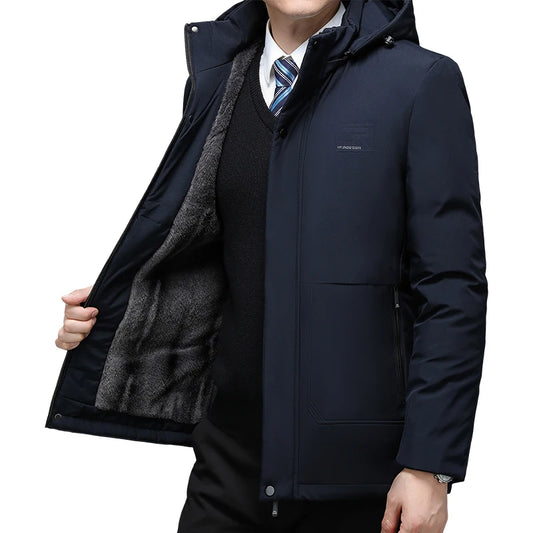 Men Warm Winter Coat Men Thicken Fleece Zipper Mens Jackets Plus Size New Waterproof Winter Jacket Men Hoodied Parka Clothes