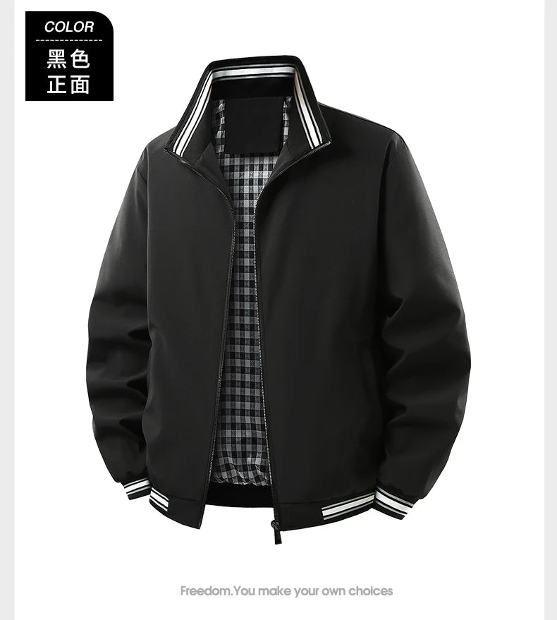 New 2026 Jacket Men Fashion Casual Loose  Mens Jacket Sportswear Bomber Coat Mens jackets and Coats Plus Size M- 8XL