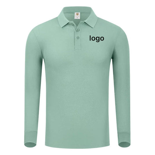 Plain Long Sleeve Polo Shirt Men Women Solid 3 Buttons Lapel T Shirts Autumn Winter Golf Polos Regular Mens Tops Clothing Custom